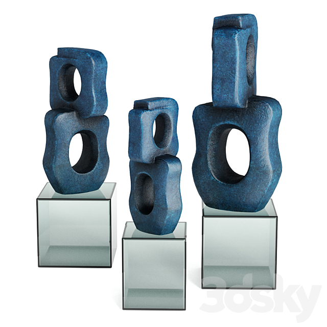 Chain modern statue 3DS Max Model - thumbnail 1