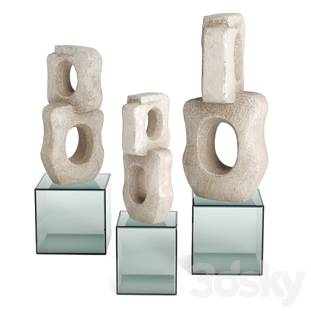 Chain modern statue 3DS Max Model - thumbnail 2