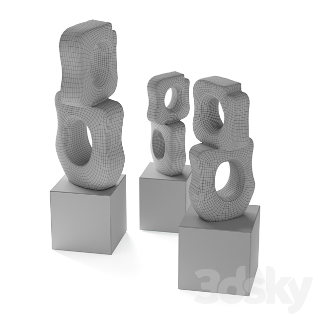 Chain modern statue 3DS Max Model - thumbnail 5