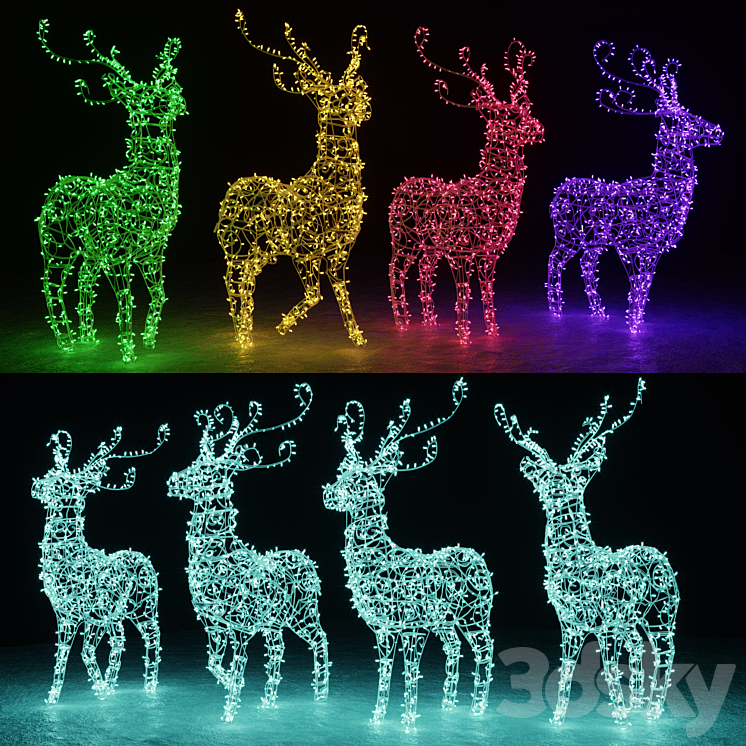 Christmas deer 3DS Max - thumbnail 2