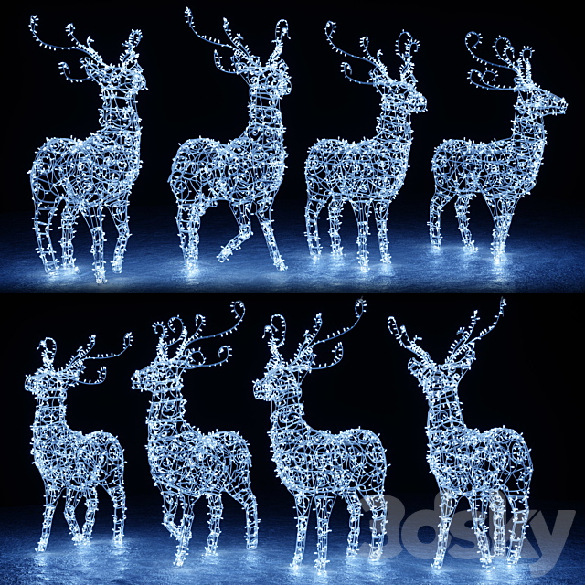 Christmas deer 3DS Max Model - thumbnail 1