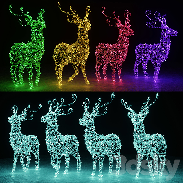 Christmas deer 3DS Max Model - thumbnail 2