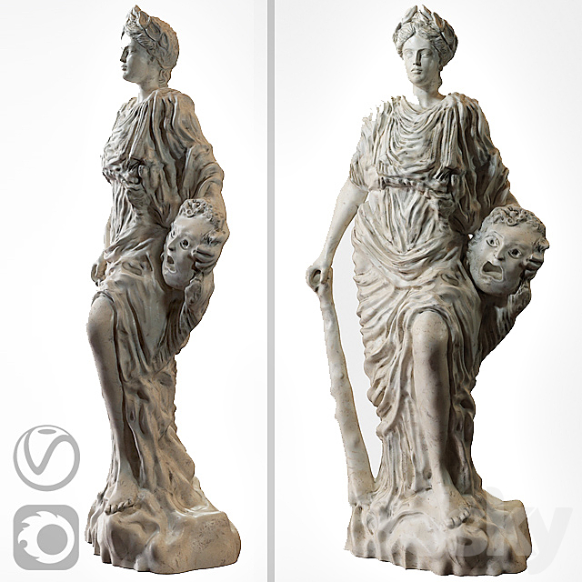 Classic Antique sculpture (Melpomene) vray + corona 3DSMax File - thumbnail 1