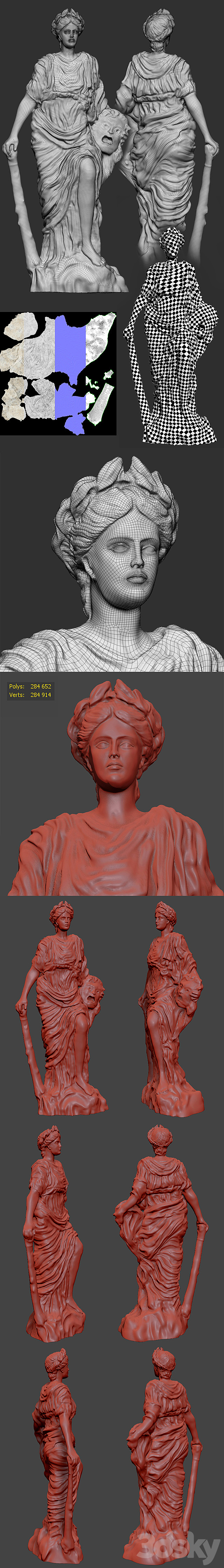 Classic Antique sculpture (Melpomene) vray + corona 3DSMax File - thumbnail 3