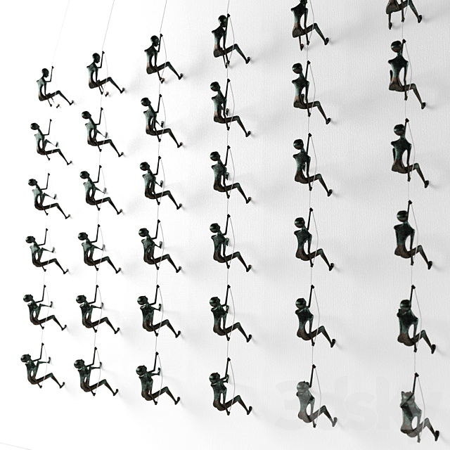 Climbing man wall sculpture 3DS Max Model - thumbnail 1