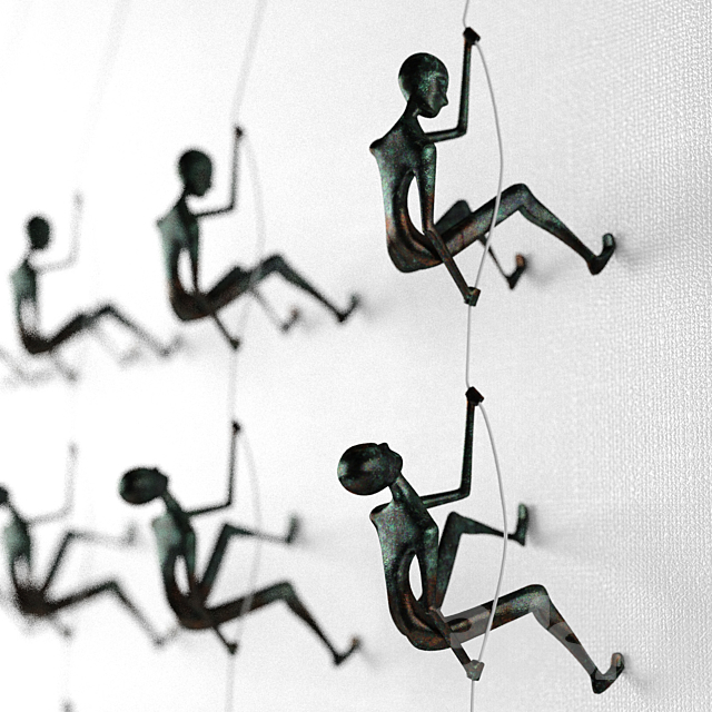 Climbing man wall sculpture 3DS Max Model - thumbnail 2