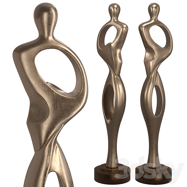 Contour Modern Figure Floor Sculpture 3ds Max - thumbnail 1