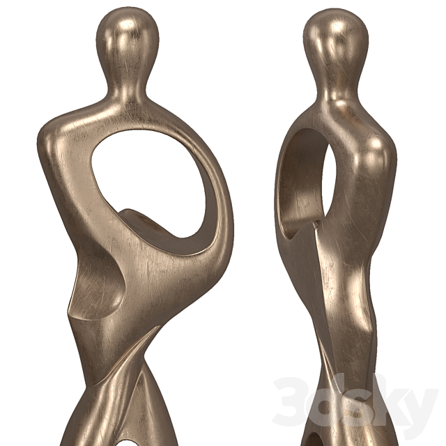 Contour Modern Figure Floor Sculpture 3ds Max - thumbnail 2