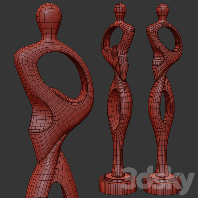 Contour Modern Figure Floor Sculpture 3ds Max - thumbnail 3