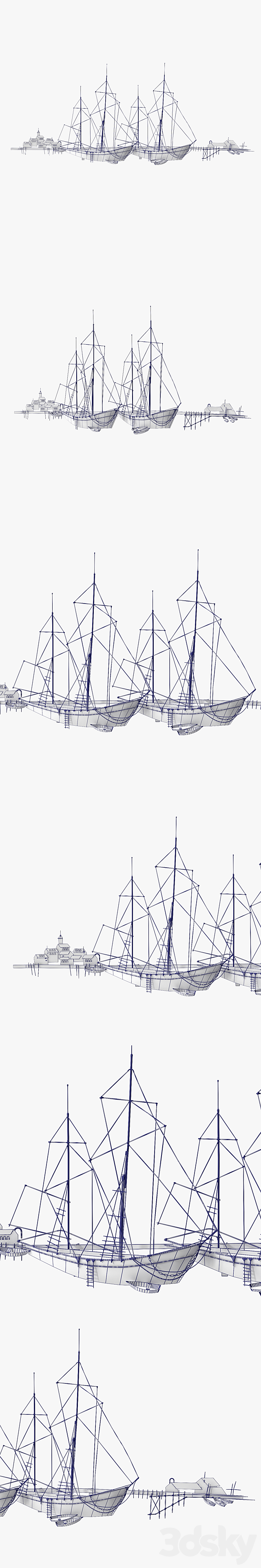 Curtis Jere Ships In The Harbor Wall Decoration 3ds Max - thumbnail 3