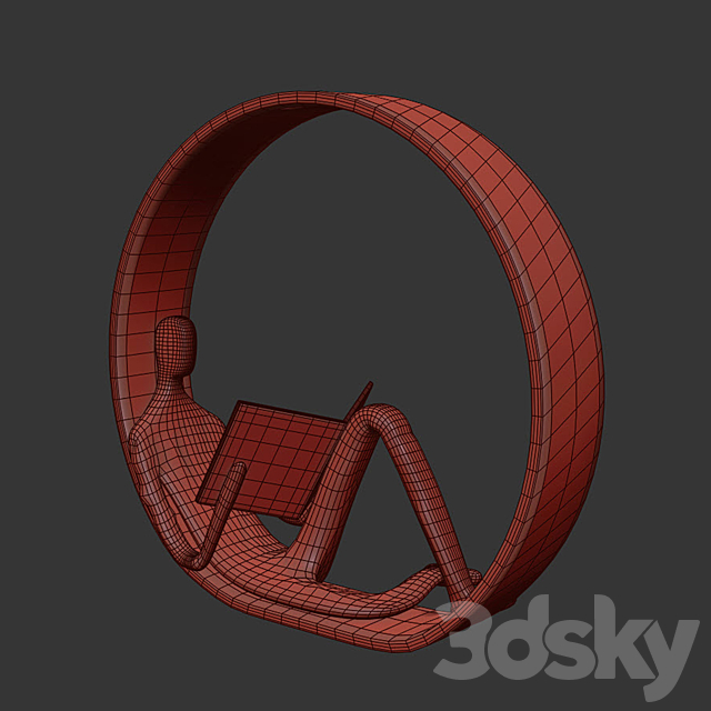 Danya B Encircled Reader Iron Sculpture 3ds Max - thumbnail 3