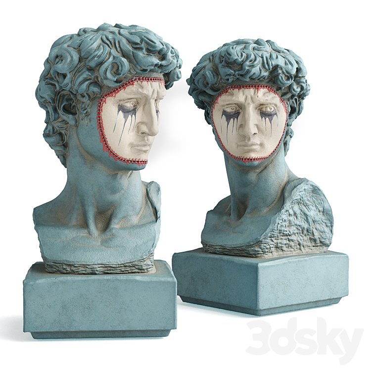 David Michelangelo masked bust 3DS Max - thumbnail 1