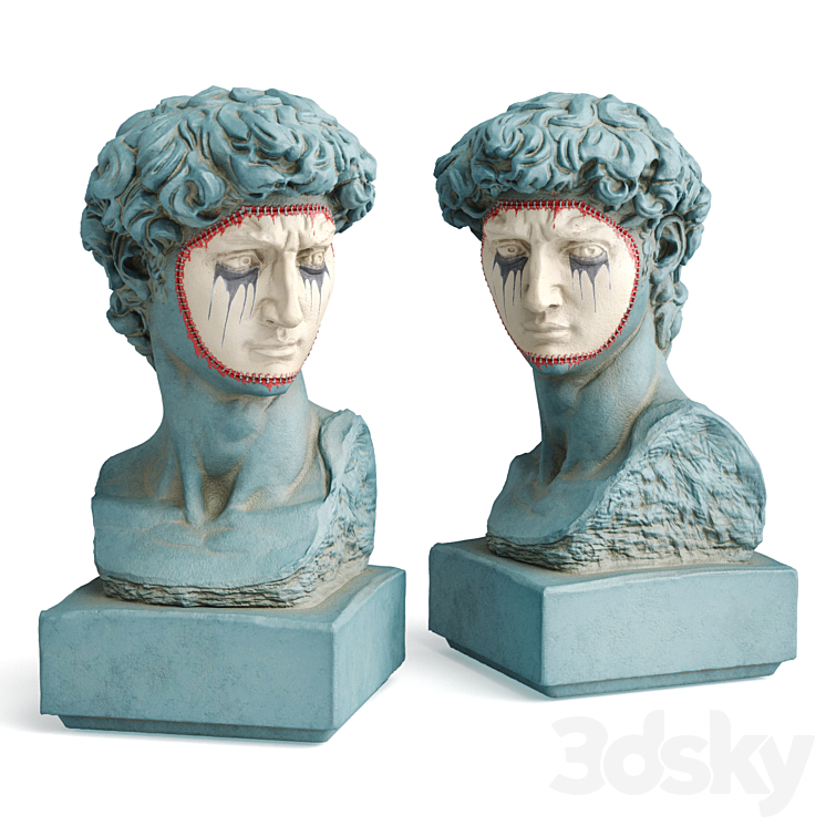 David Michelangelo masked bust 3DS Max - thumbnail 2