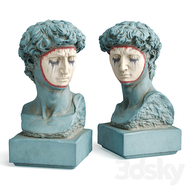 David Michelangelo masked bust 3DSMax File - thumbnail 2