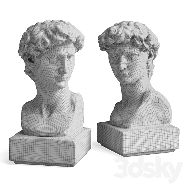 David Michelangelo masked bust 3DSMax File - thumbnail 6