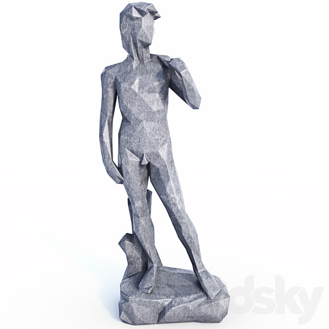 David Sculpture in style Low Poly 3ds Max - thumbnail 1