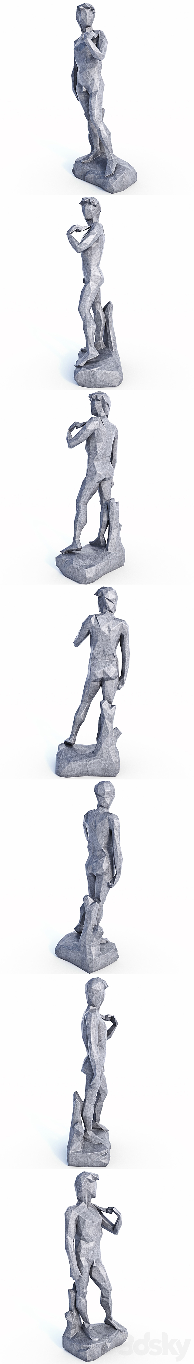 David Sculpture in style Low Poly 3ds Max - thumbnail 2