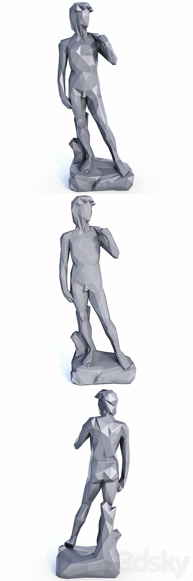 David Sculpture in style Low Poly 3ds Max - thumbnail 3