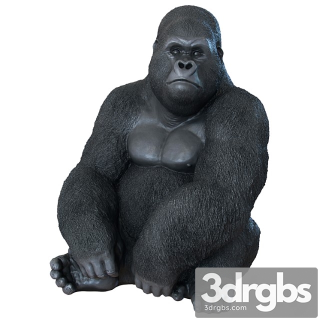 Deco figurine monkey gorilla side xl 3dsmax Download - thumbnail 1