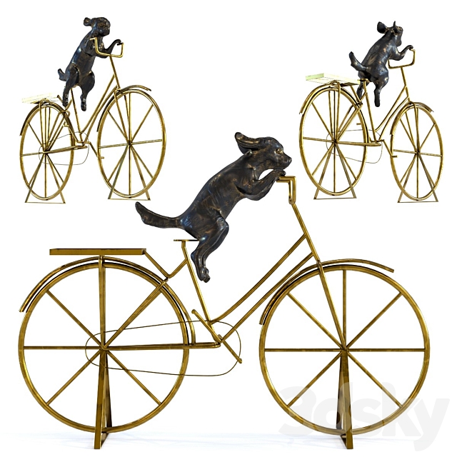 Deco Object Dog With Bicycle 3DSMax File - thumbnail 1