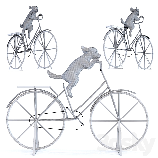 Deco Object Dog With Bicycle 3DSMax File - thumbnail 2