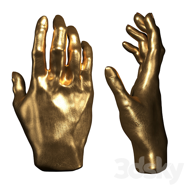 Deco Object Mano Gold kare 3ds Max - thumbnail 1