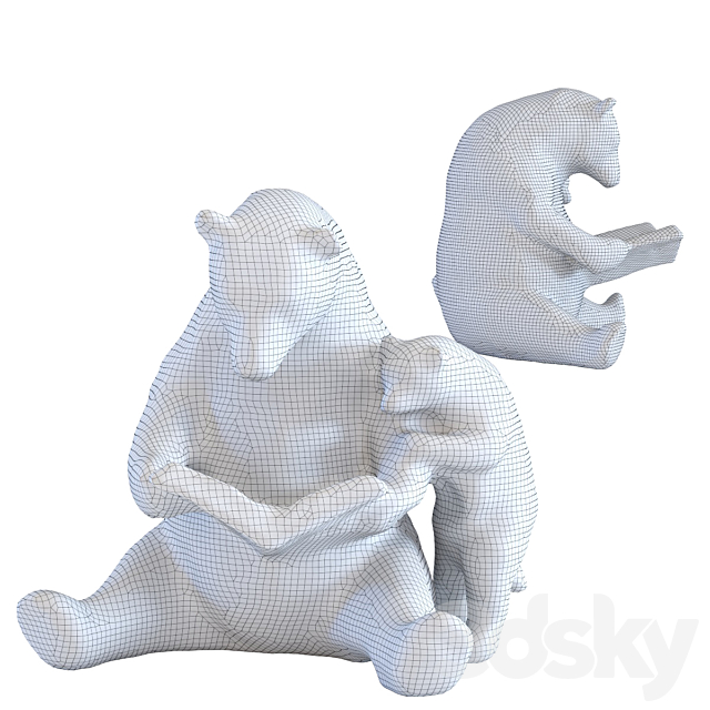 Deco Object Reading Bears 3ds Max - thumbnail 2