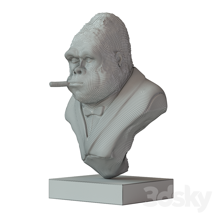 Deco object smoking gorilla 3DS Max - thumbnail 2