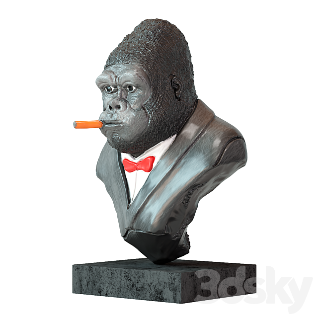 Deco object smoking gorilla 3DSMax File - thumbnail 1