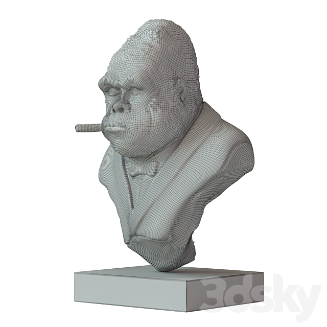 Deco object smoking gorilla 3DSMax File - thumbnail 2