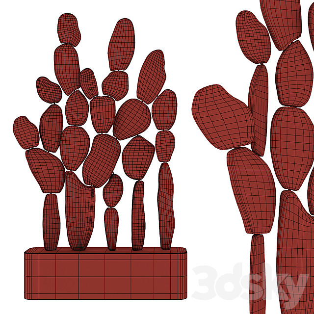 Decor Cacti 3DS Max Model - thumbnail 4