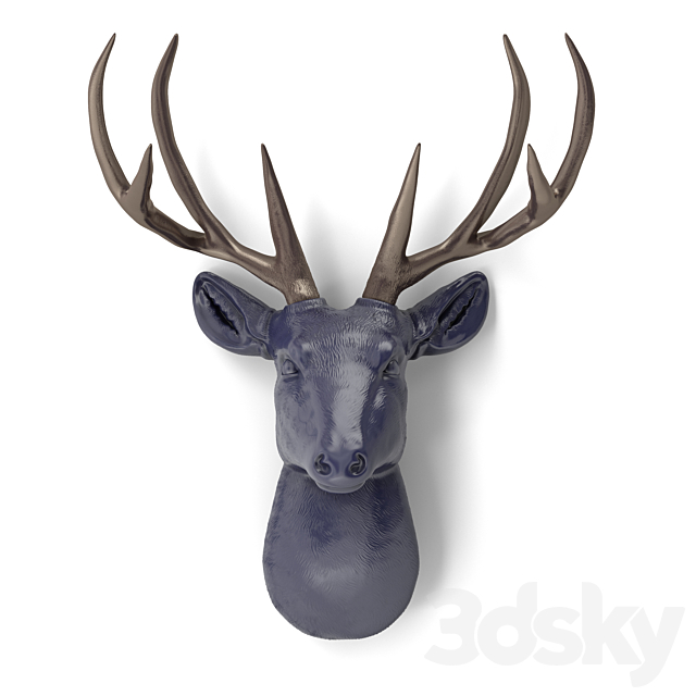 Decorative deer head in 4 colors 3DSMax File - thumbnail 1