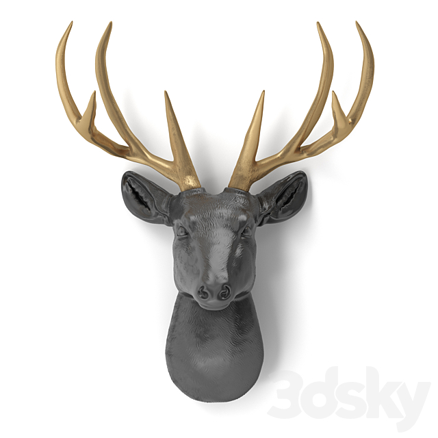 Decorative deer head in 4 colors 3DSMax File - thumbnail 2