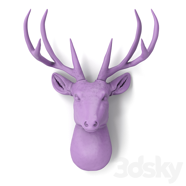 Decorative deer head in 4 colors 3DSMax File - thumbnail 3