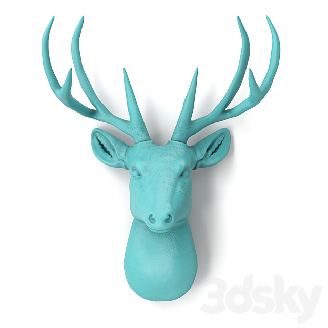 Decorative deer head in 4 colors 3DSMax File - thumbnail 4