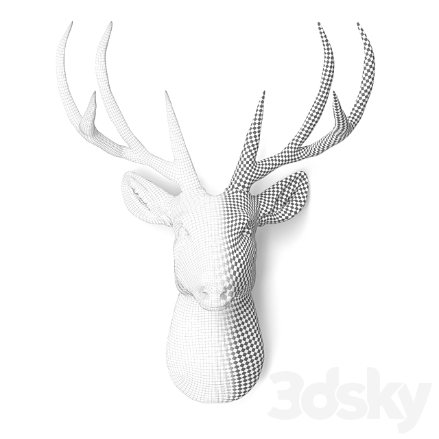 Decorative deer head in 4 colors 3DSMax File - thumbnail 5