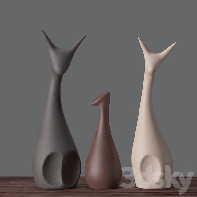 Decorative family of cats BHM beihanmei 3DS Max Model - thumbnail 2