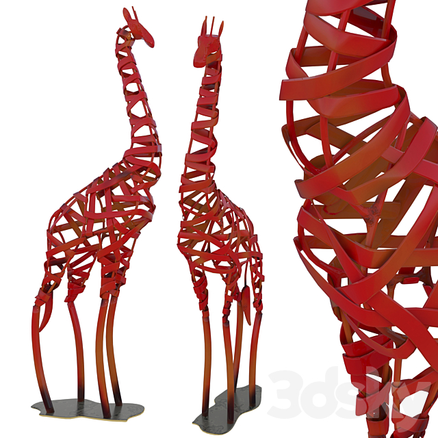 Decorative figurine giraffe 3DS Max Model - thumbnail 3