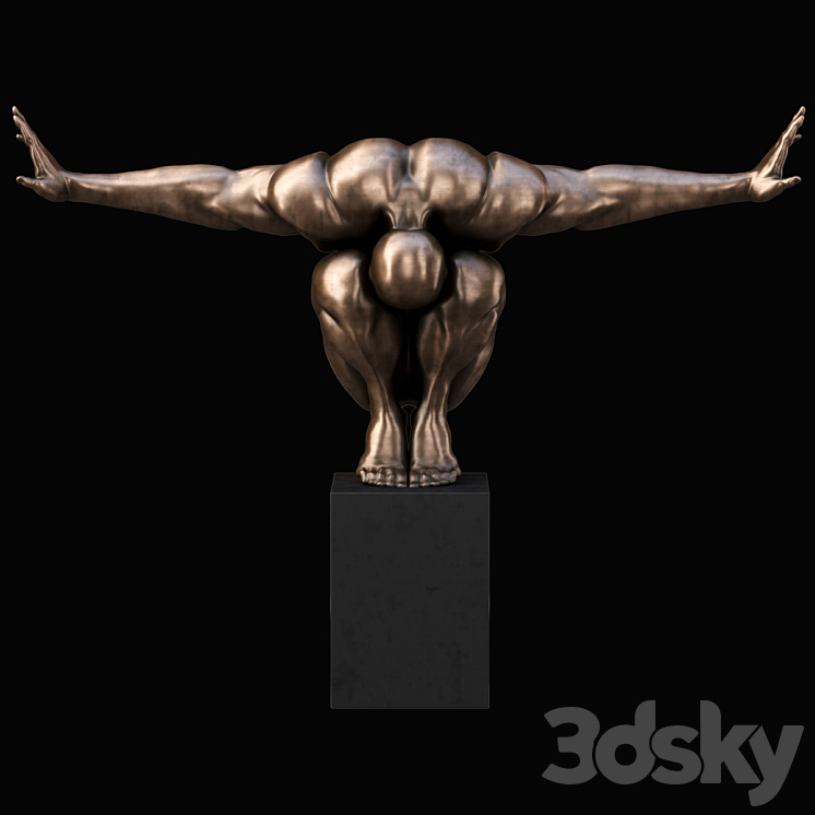 Decorative sculpture Athlete 3DS Max - thumbnail 2