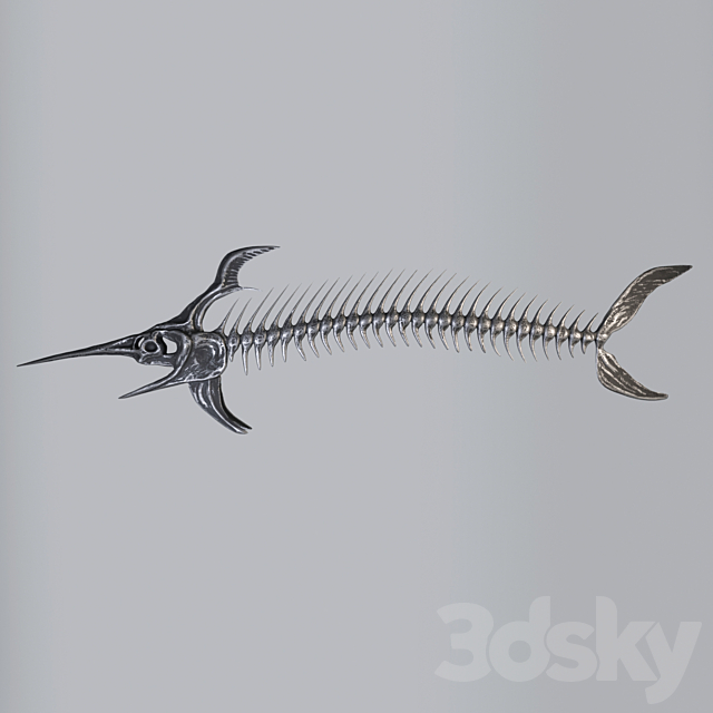 Decorative skeleton of fish 3DS Max Model - thumbnail 2