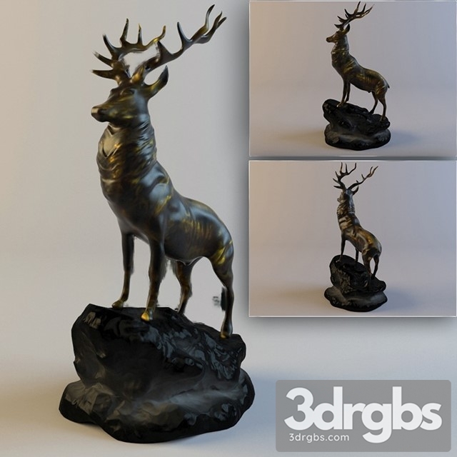 Deer Cast Bronze 3dsmax Download - thumbnail 1