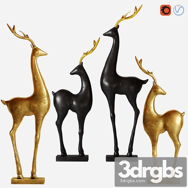 Deer Statue 3dsmax Download - thumbnail 1