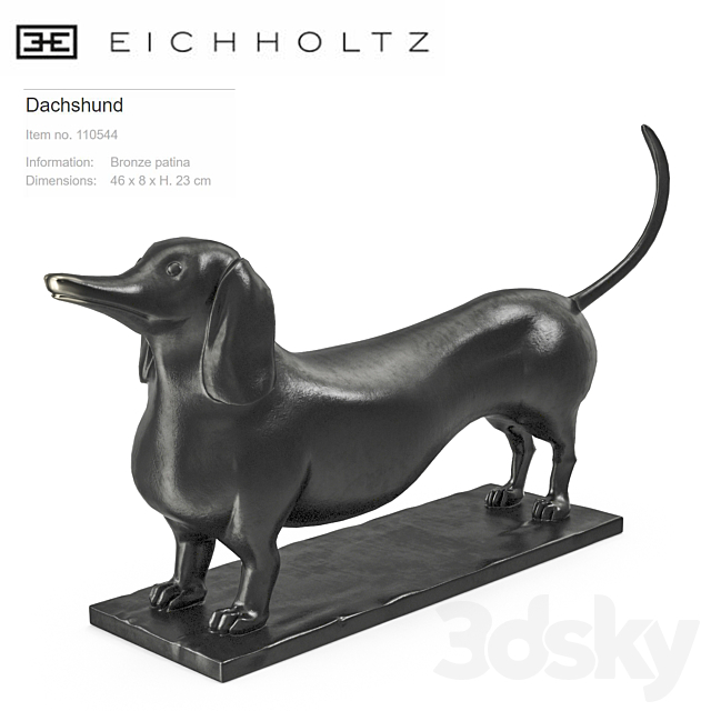 Eichholtz Dachshund 3DSMax File - thumbnail 1