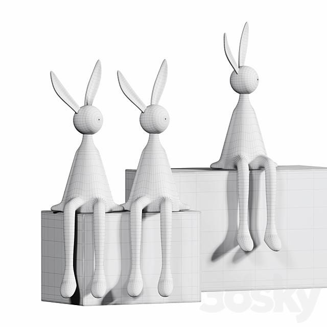 Electroplated Rabbit Decor 3ds Max - thumbnail 3