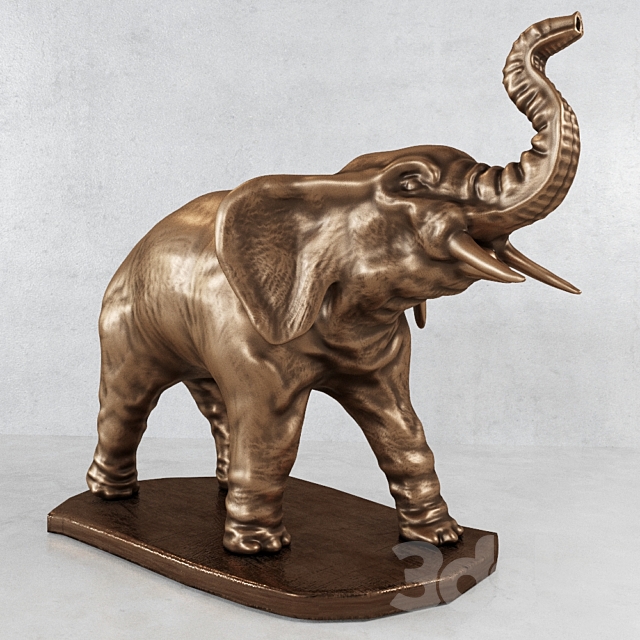 elephant Figurine 3ds Max - thumbnail 1