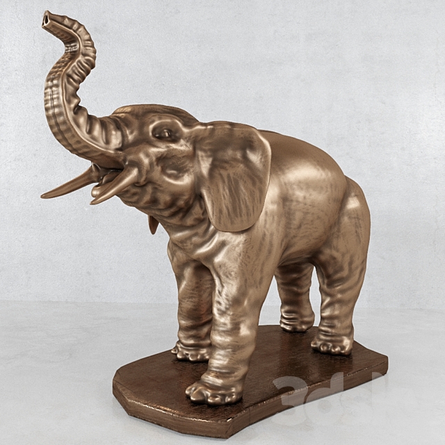 elephant Figurine 3ds Max - thumbnail 2