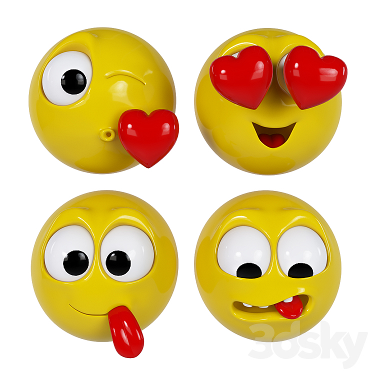 Emoji pack 3DS Max Model - thumbnail 1