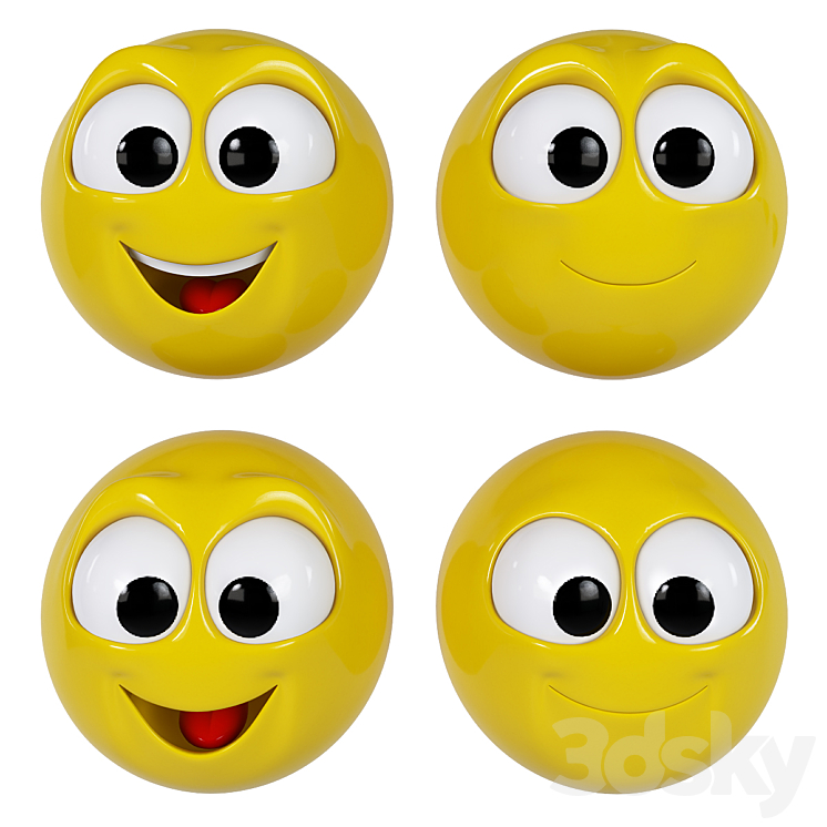 Emoji pack 3DS Max Model - thumbnail 2