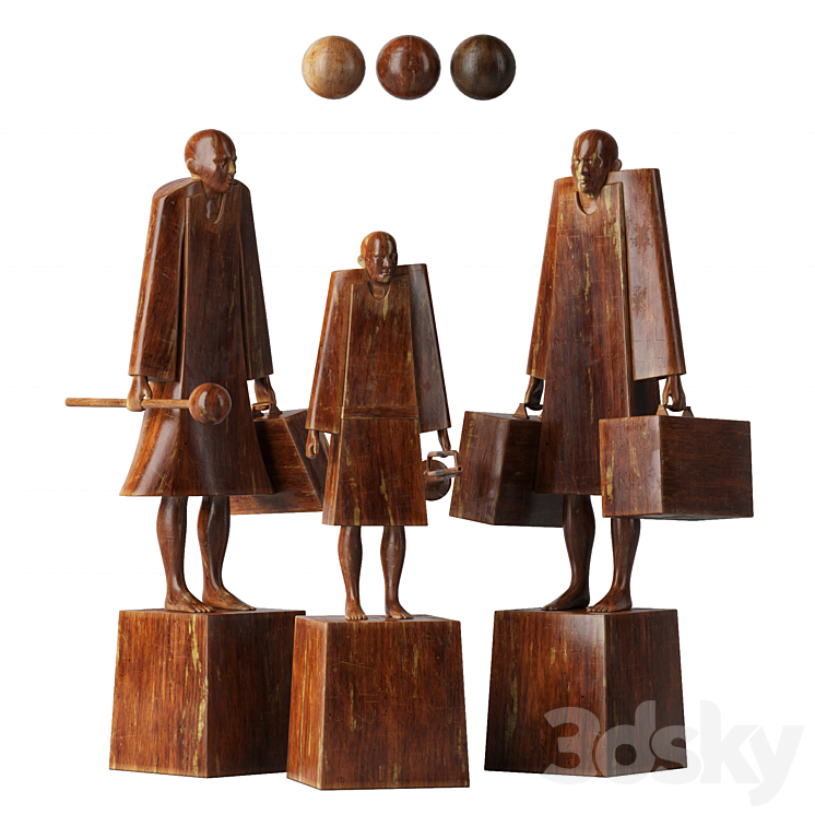 Family sculptures 3DS Max Model - thumbnail 2