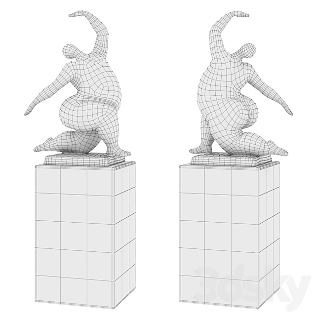 Fat Lady Statue 3DSMax File - thumbnail 2